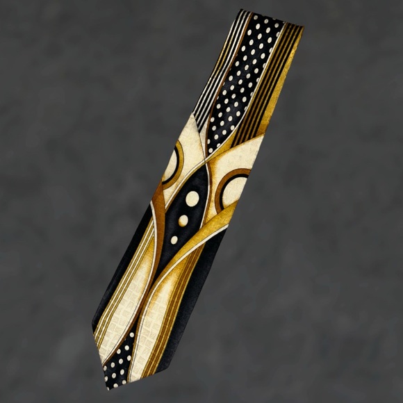 Van Heusen poplin wrinkle free men’s dress shirt with retro handmade silk tie - Picture 2 of 6